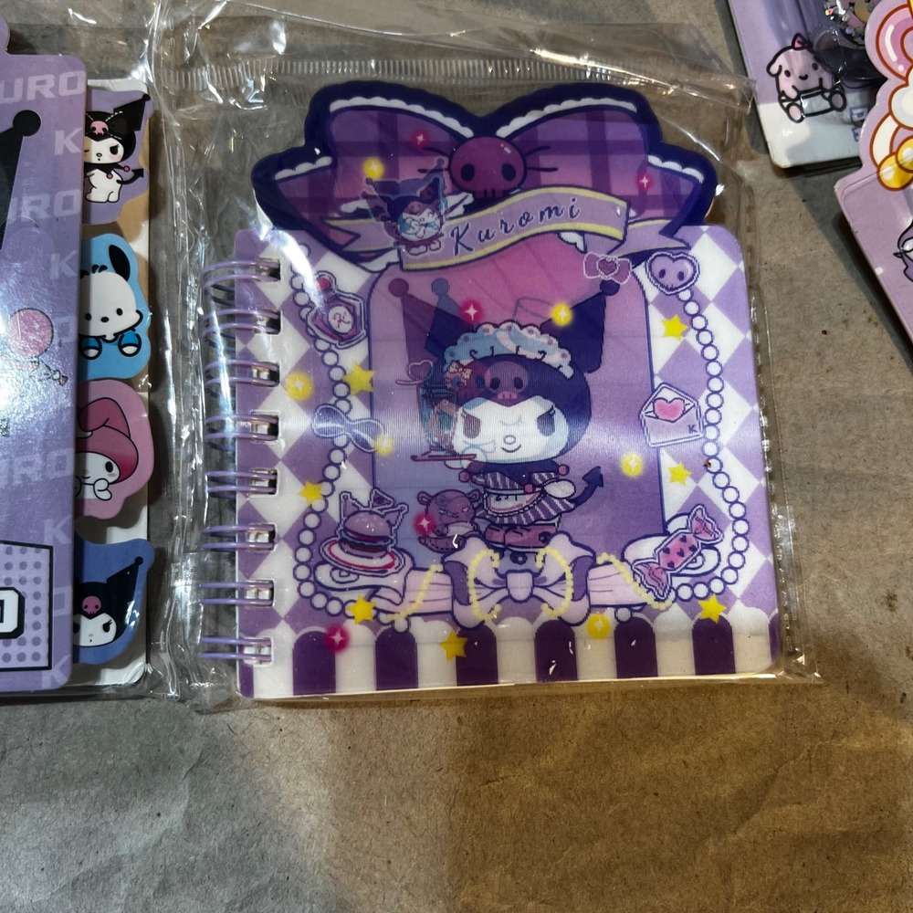 Sanrio Kuromi My Melody Stationery Bundle Sticker Books Notebooks Charger New - Picture 7 of 13